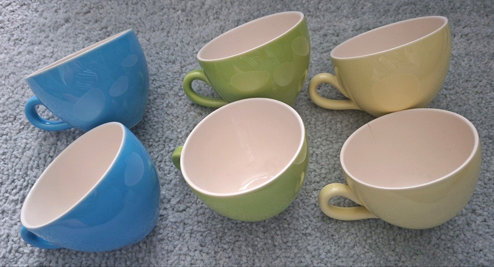 6 Douwe Egberts kopjes, Ophalen, Zo goed als nieuw, Overige stijlen, Kop(pen) en/of Schotel(s)