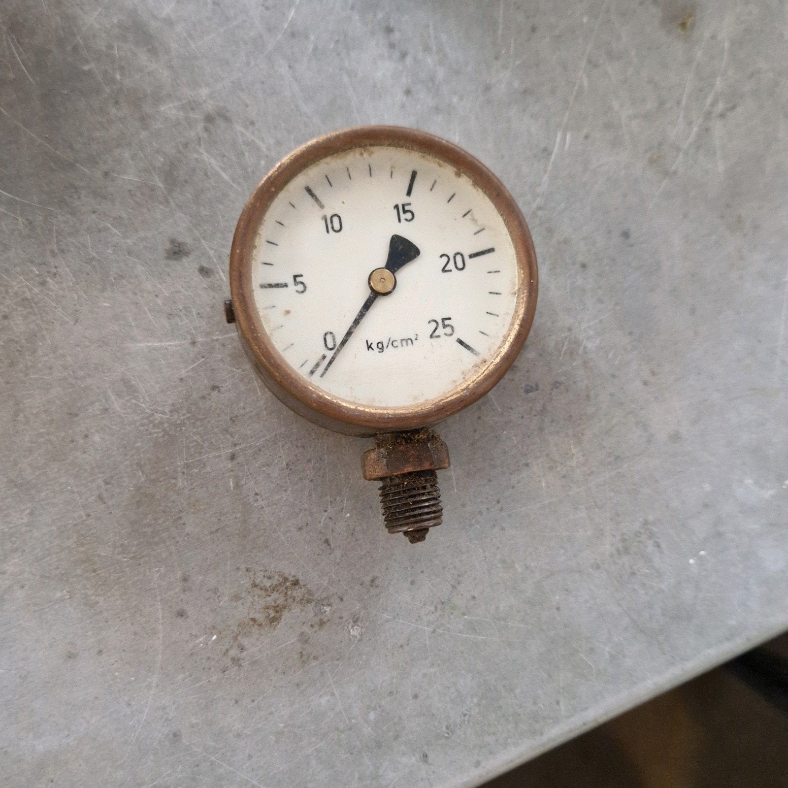 Vintage / antiek nanometer drukmeter messing, Doe-het-zelf en Verbouw, Ophalen of Verzenden