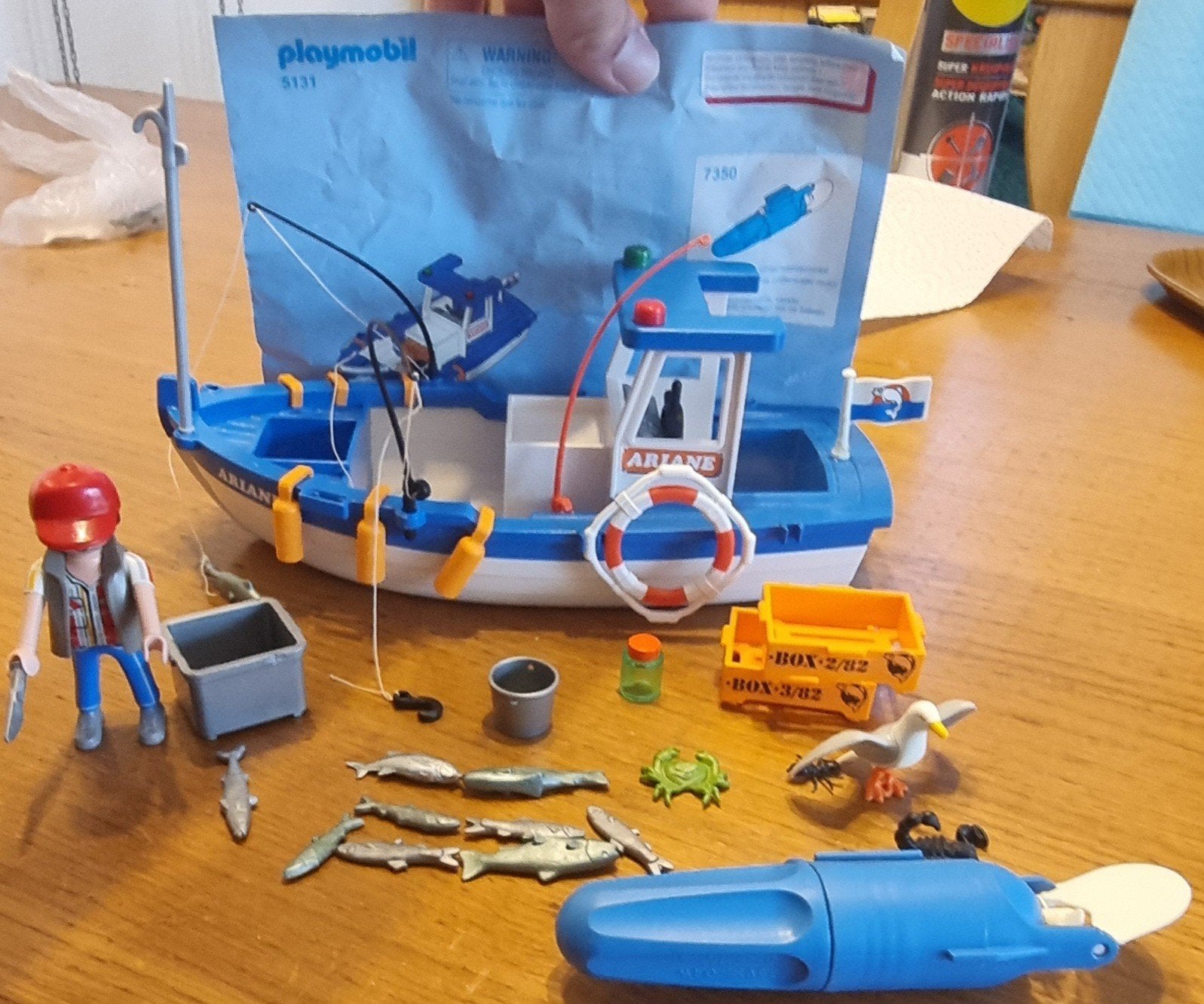 Playmobil.5131 Ariane. Vissersboot. Helemaal compleet., Complete set, Ophalen of Verzenden, Zo goed als nieuw, Boot/Schip