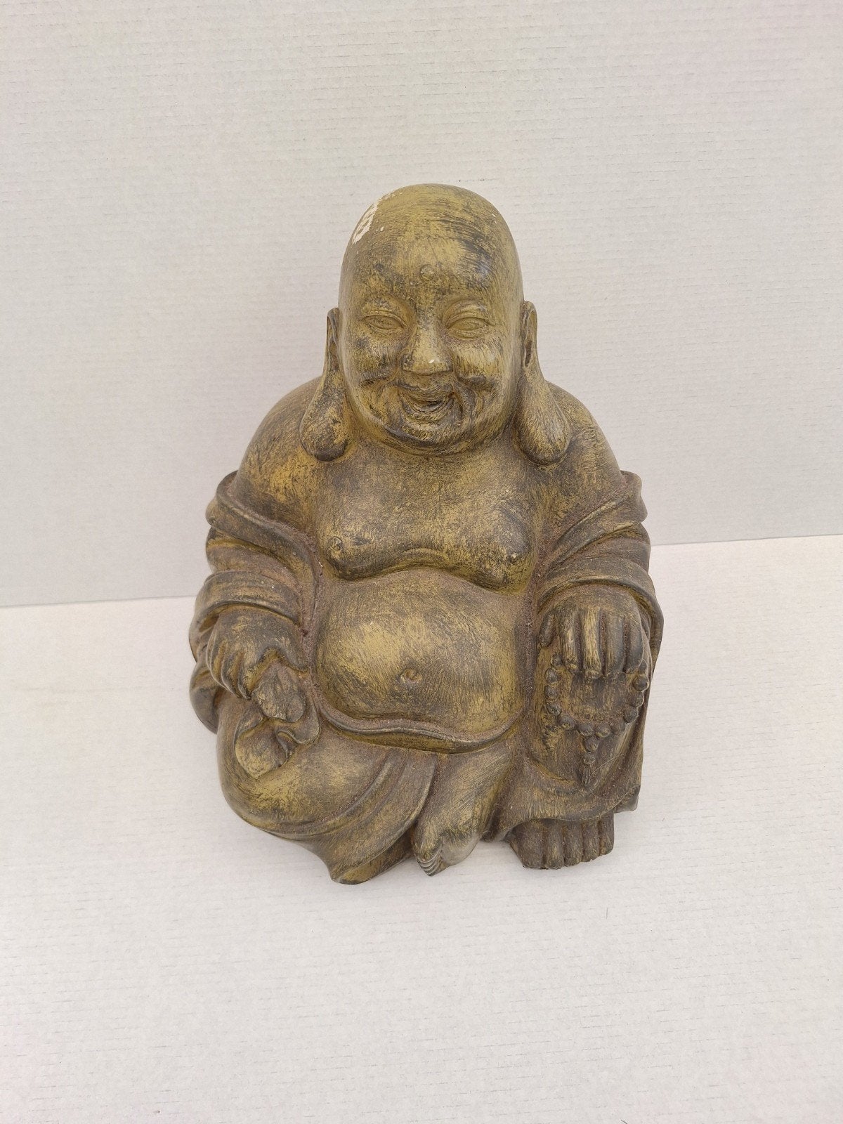 Boeddha beeld polystone, Ophalen of Verzenden, Gebruikt, Kunststof, Bruin