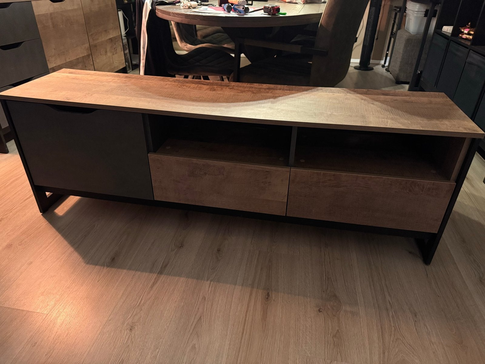 Tv meubel industrieel, Ophalen, Gebruikt, 150 tot 200 cm, Minder dan 100 cm