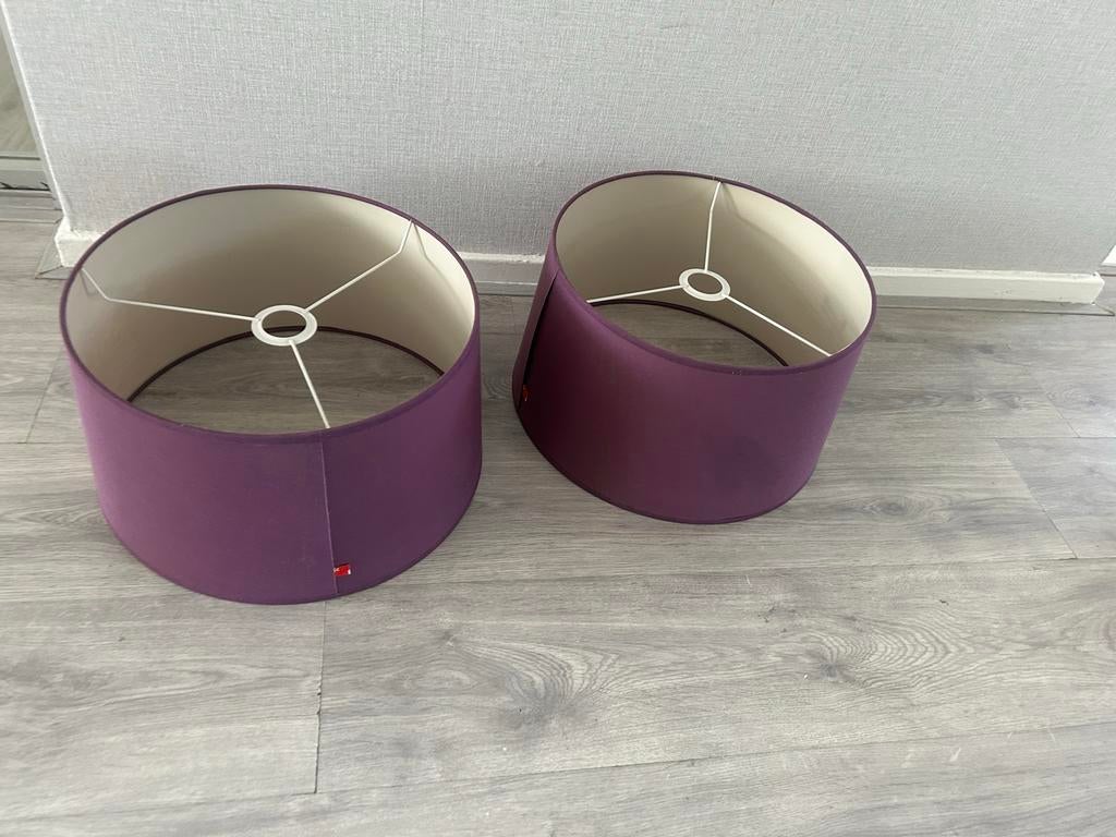 Set van 2 paarse lampenkappen, zo goed als nieuw, Overige kleuren, Rond, Ophalen of Verzenden, Zo goed als nieuw