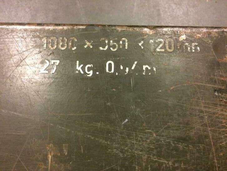 schragenstel in stalen kist voor brancard veldtafel, Diversen, Niet ingevuld, Gebruikt, Niet ingevuld, Ophalen of Verzenden