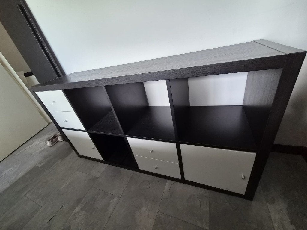 KALLAX 8 vakken kast - zwart, Ophalen, Overige materialen, Gebruikt, 100 tot 150 cm