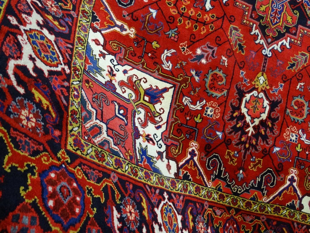 Perzisch tapijt - Heriz - 305 x 208 cm - Handgeknoopt, Antiek - Klassiek - Modern - Eclectisch, -, Blauw, -