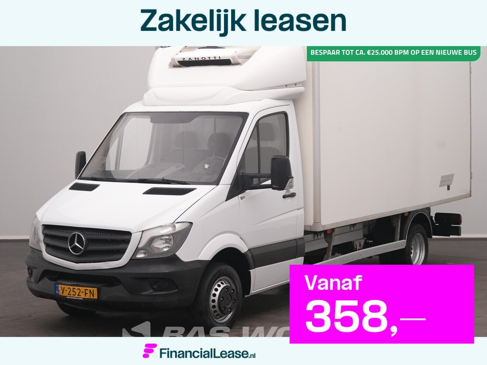 Mercedes Sprinter 516 CDI Euro6 Koelwagen Zijdeur Airco Came, Stof, Gebruikt, Euro 6, Mercedes-Benz