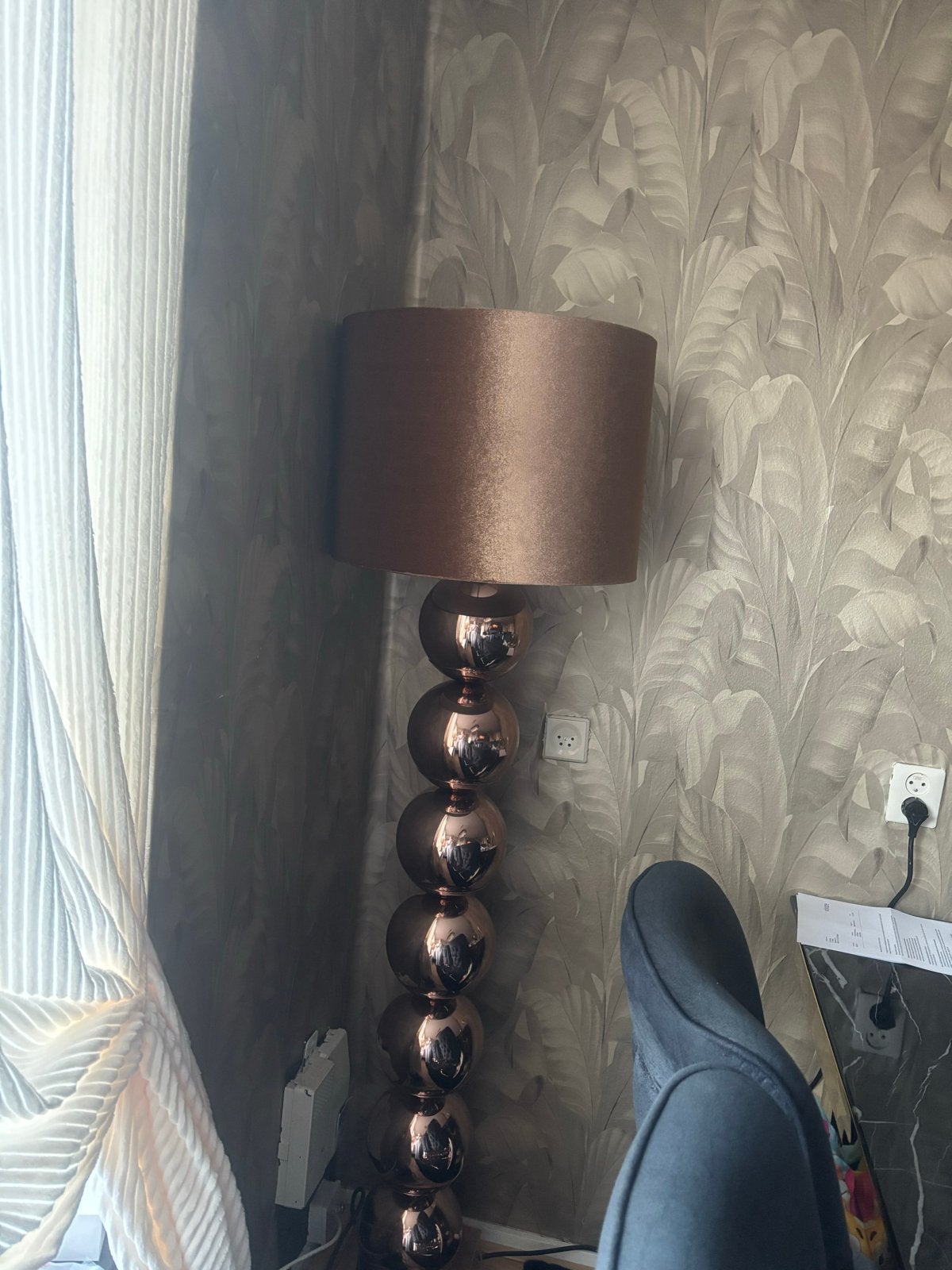 Erickuster bollamp, Huis en Inrichting, Lampen | Vloerlampen, Zo goed als nieuw, 150 tot 200 cm, Metaal, E27 (groot), Verzenden