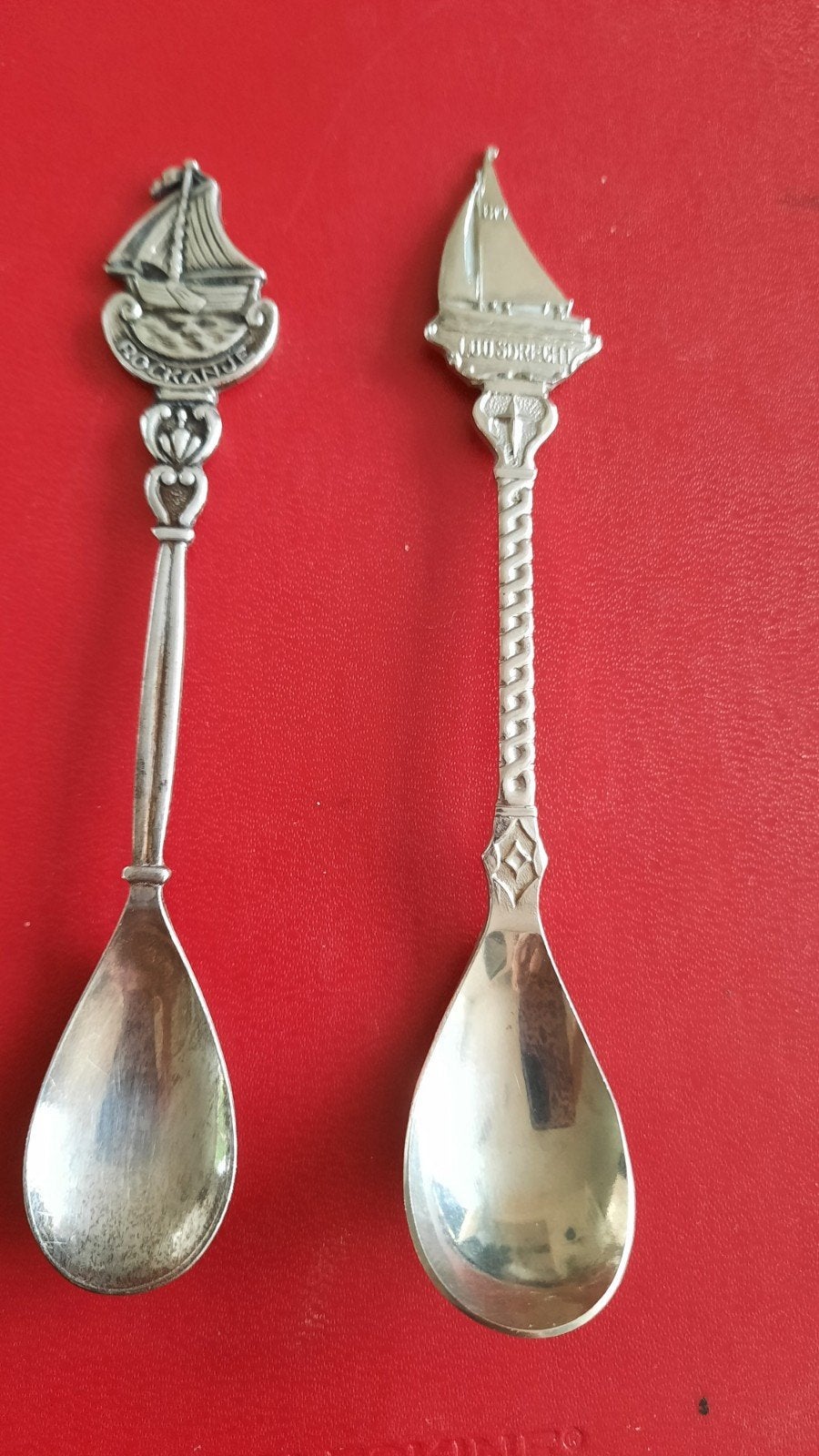Set van 2 zelboot theelepels - Loosdrecht & Rockanje, Ophalen of Verzenden
