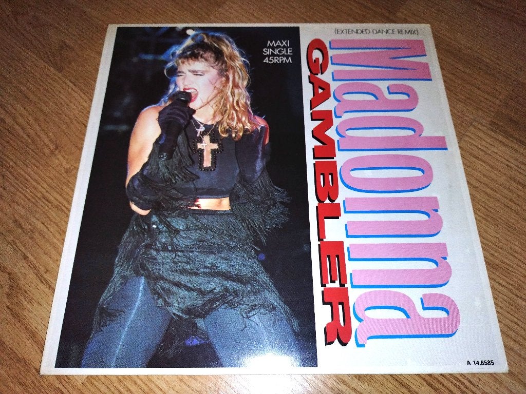 Madonna | Gambler (12" single) Promo, Inclusief binnenhoes, Ophalen of Verzenden, Zo goed als nieuw, Pop