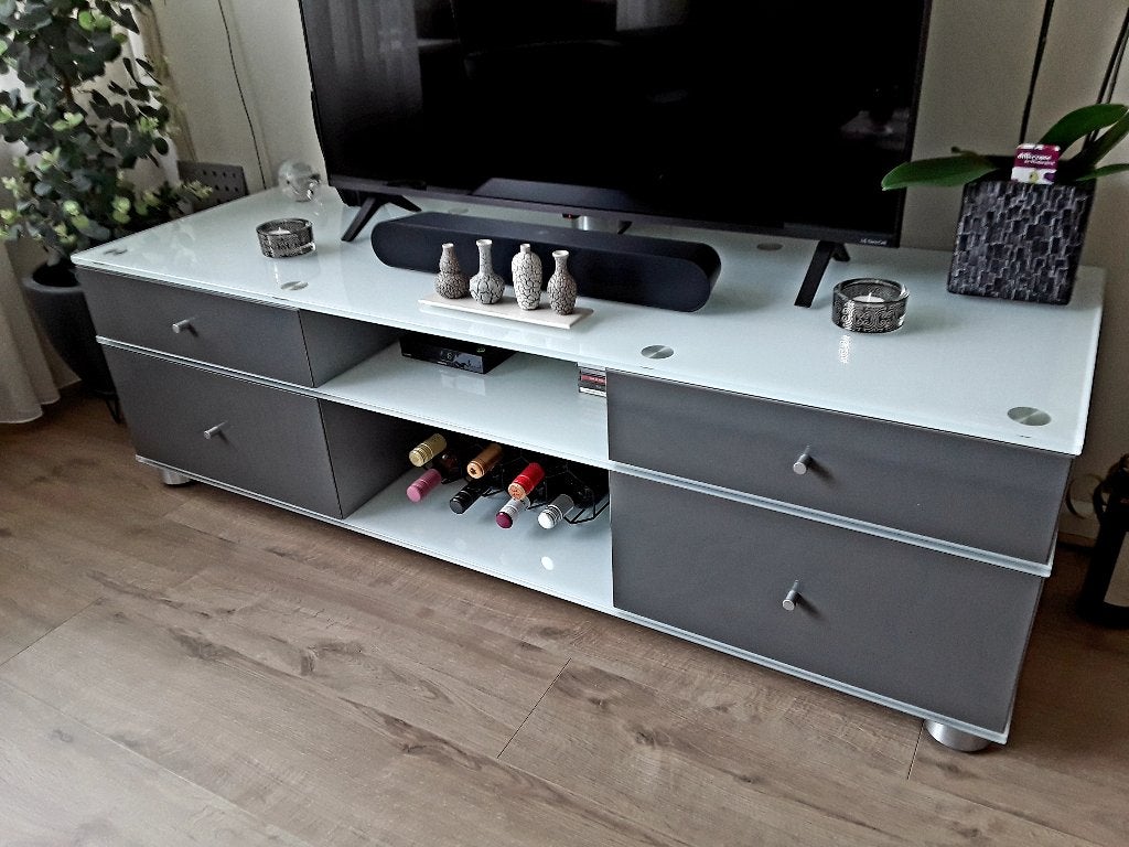 Spectral tv- kast, Ophalen, Grijs strak, 100 tot 150 cm, Minder dan 100 cm