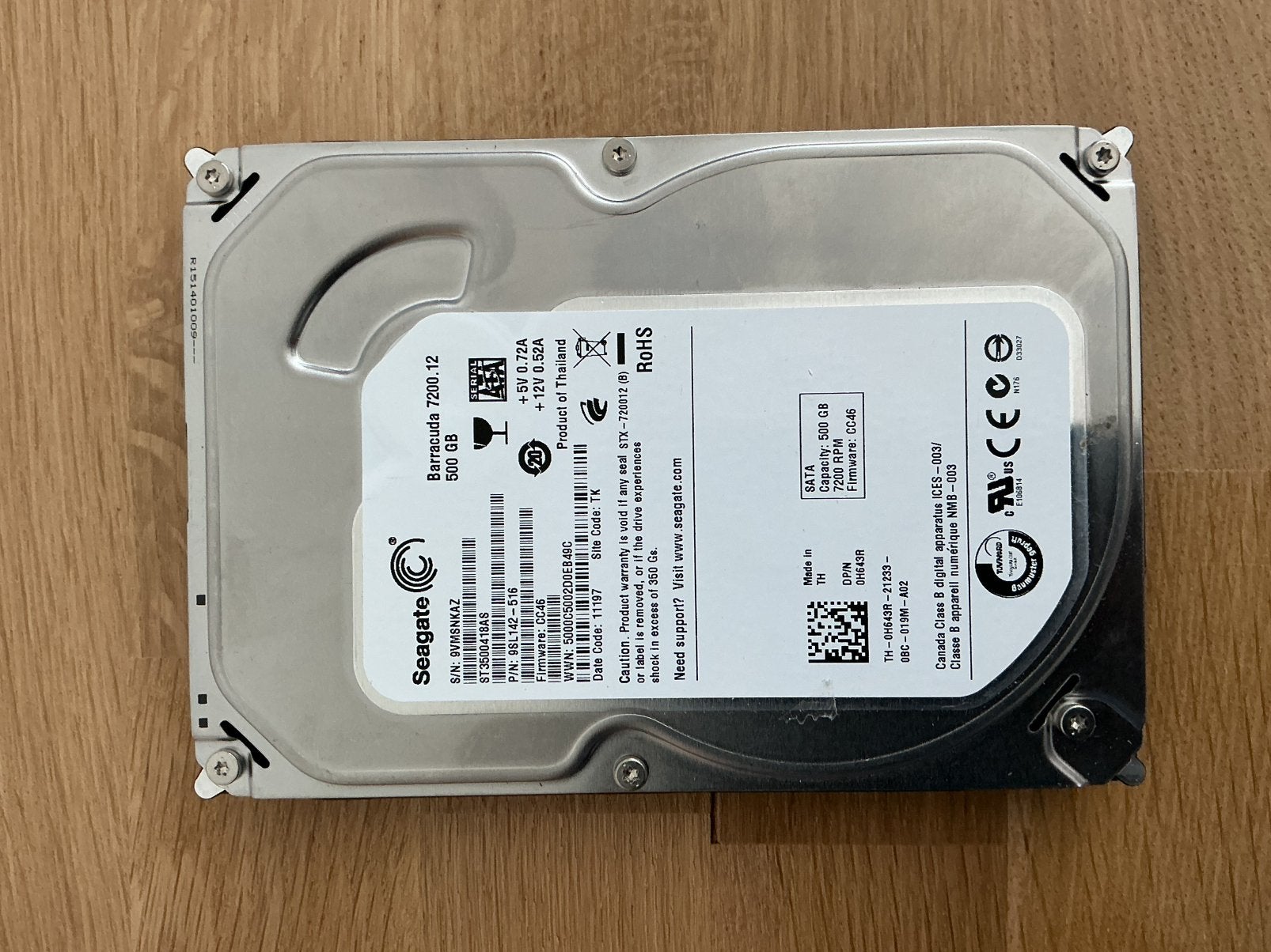 *Seagate Barracuda 7200.12 500GB HDD, Computers en Software, Harde schijven, Ophalen, Intern, Gebruikt, Server