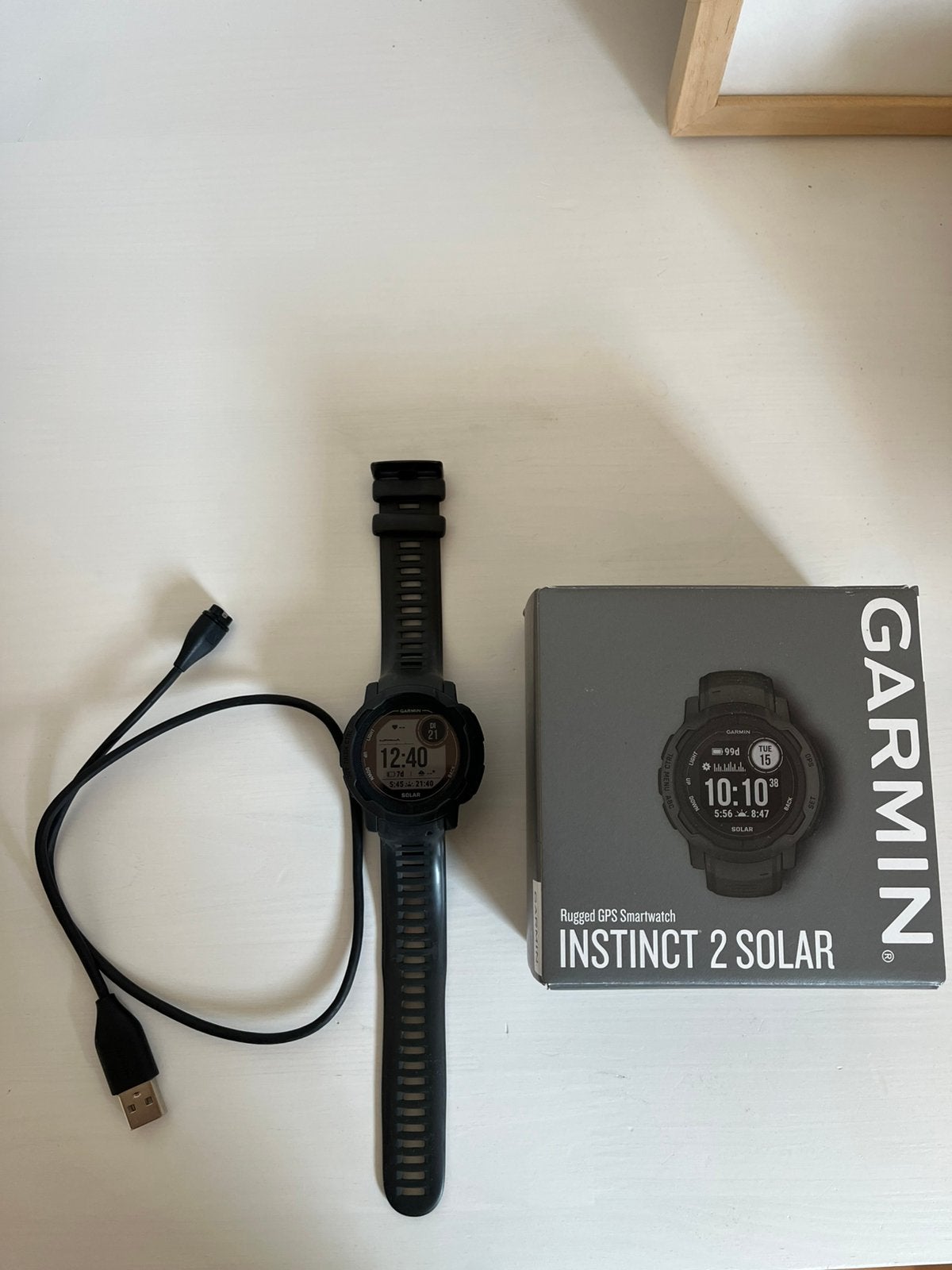 Garmin instinct solar, Zwart, Ophalen of Verzenden, Zo goed als nieuw, GPS