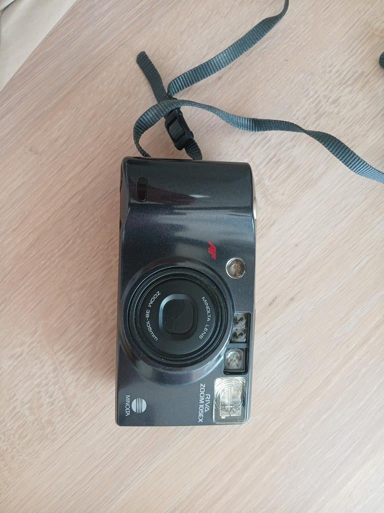 Minolta Riva Zoom 105EX analoge camera, Audio, Tv en Foto, Fotocamera's Analoog, Ophalen, Compact, Minolta