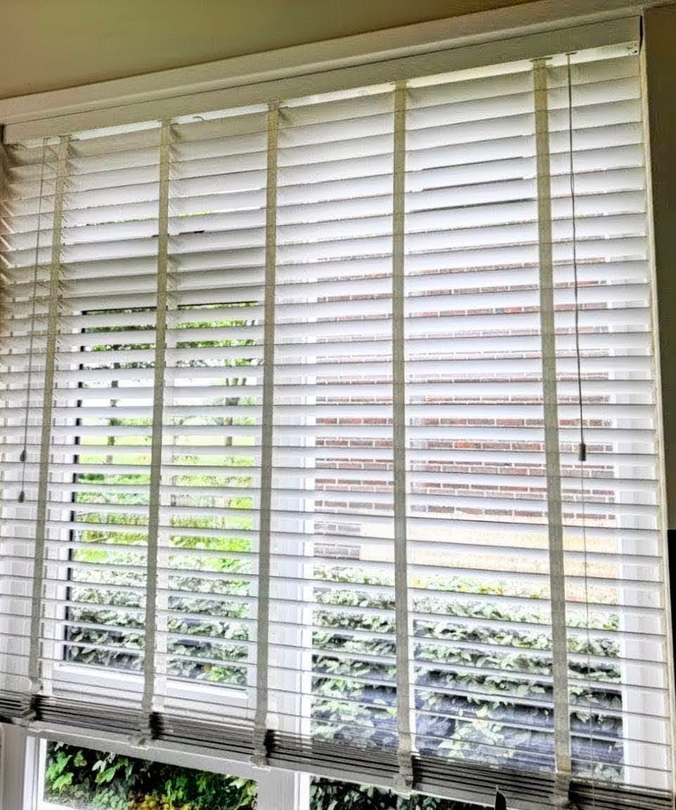 Witte houten shutters/jaloezieën 2.00 x 2.00 mtr, Ophalen, Gebruikt, Wit, Hout