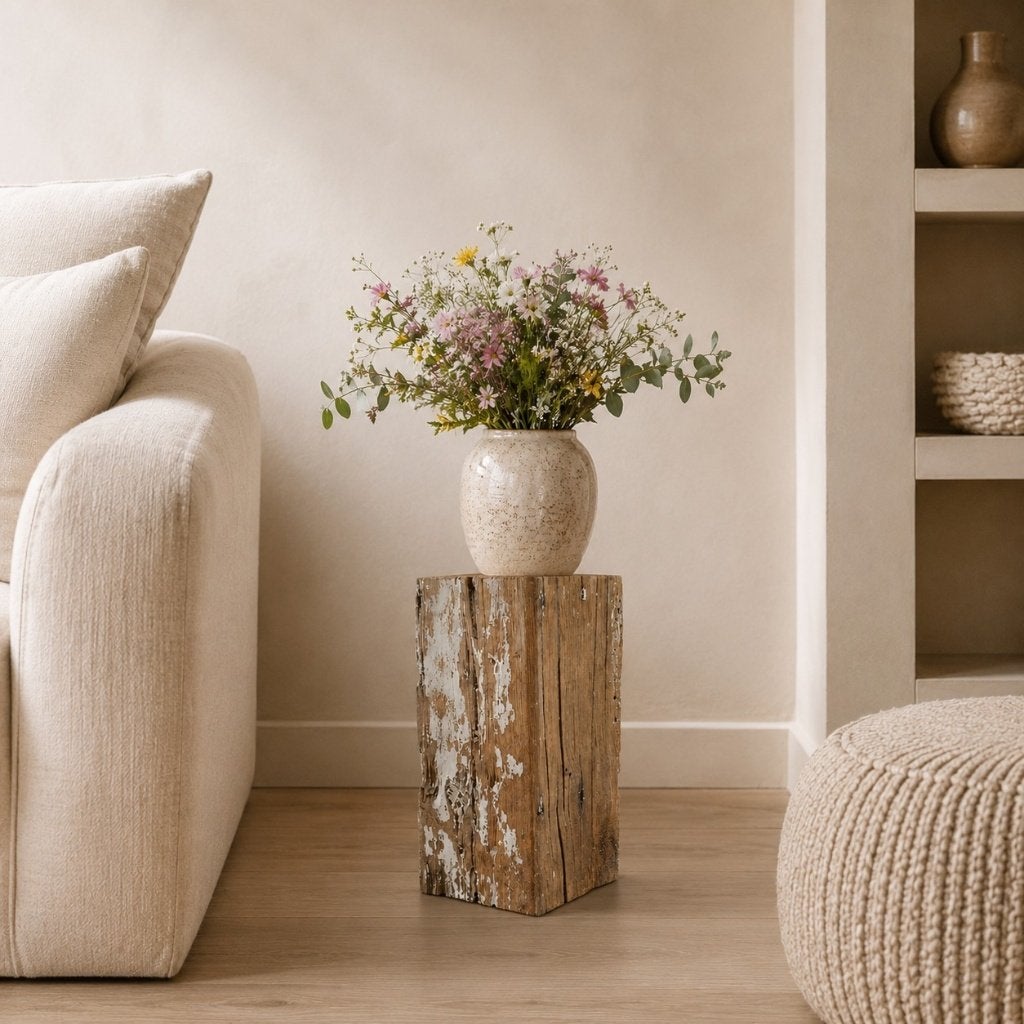 Houten blok - kleine zuil antiek eiken 29,5cm #04, Huis en Inrichting, Woonaccessoires | Zuilen en Pilaren, Houtatelier M.Y., Info@myhoutatelier.nl