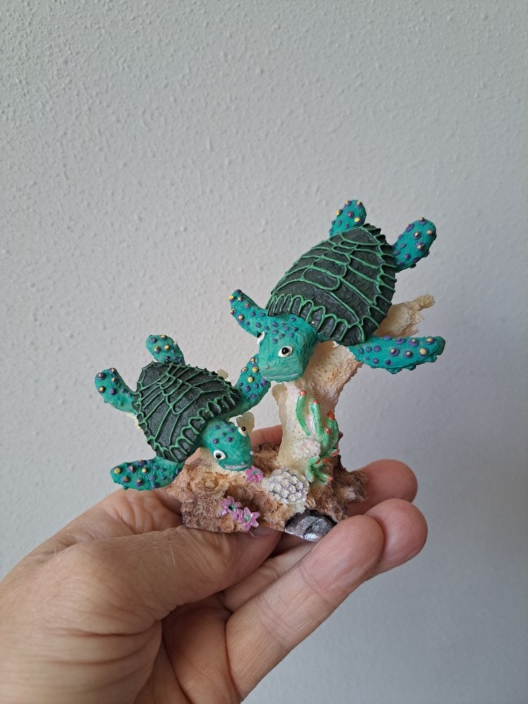 Schildpadden En Koraal Donkergroen Kunsthars, Ophalen of Verzenden, Zo goed als nieuw