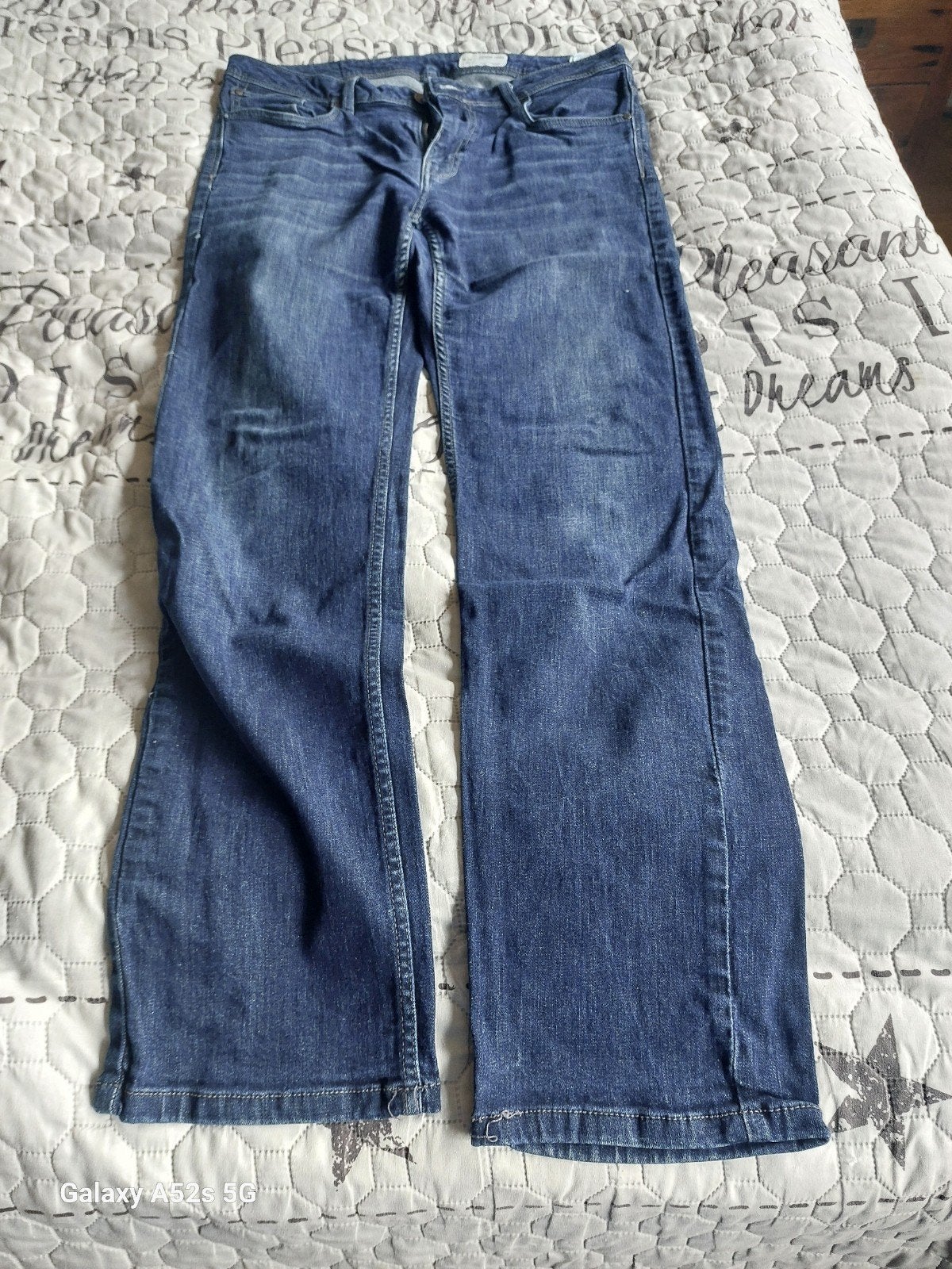 Spijkerbroek blauw gebruikt, Ophalen of Verzenden, Gedragen, Blauw, W33 - W34 (confectie 48/50)