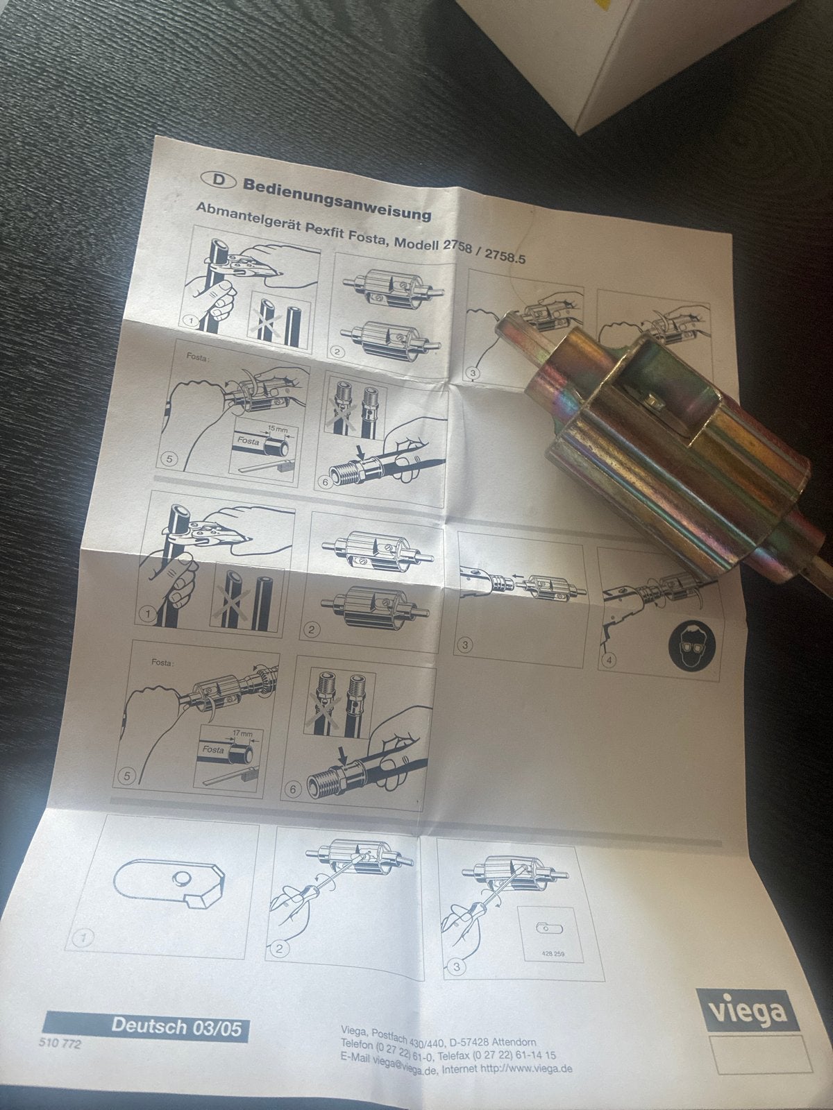 Viega Pexfit Fosta afmantelgereedschap 16/20, Ophalen of Verzenden, Zo goed als nieuw, Overige typen, Viega