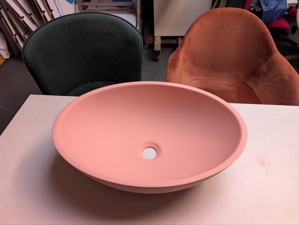 Keramieken waskom zacht roze, Ophalen of Verzenden, Zo goed als nieuw, Rond, Porselein of Keramiek