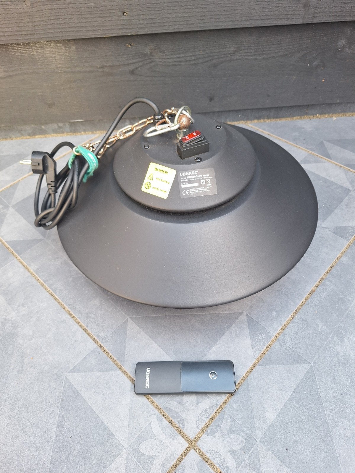 aangeboden ophangbare terrasheather 1500watt, Ophalen of Verzenden, Gebruikt