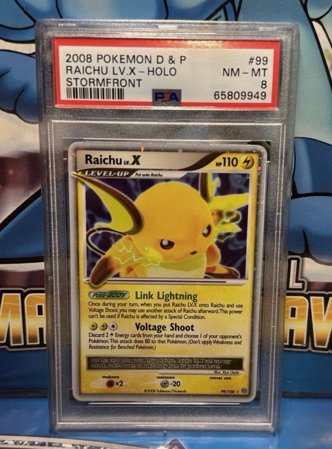 Raichu LV.X psa 8, Ophalen of Verzenden, Zo goed als nieuw
