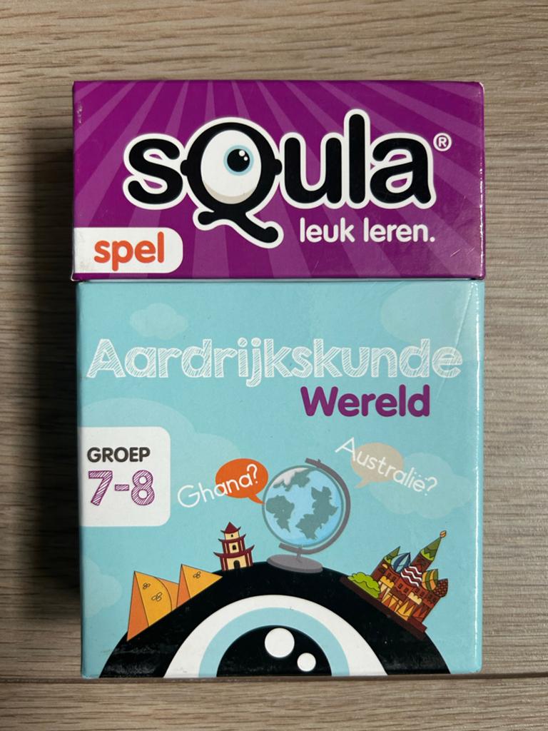Squla Aardrijkskunde Wereld Kaartspel - Leerzaam!, Ophalen of Verzenden, Zo goed als nieuw