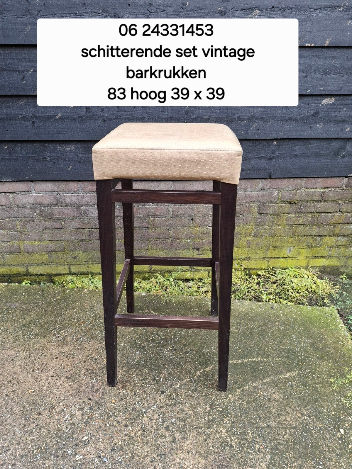 schitterende serie vintage barkrukken, Ophalen, 60 tot 90 cm, Zo goed als nieuw, 4 krukken