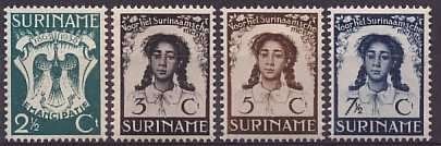 Suriname NVPH nr 183/6 postfris Emancipatie 1938, Ophalen of Verzenden, Postfris