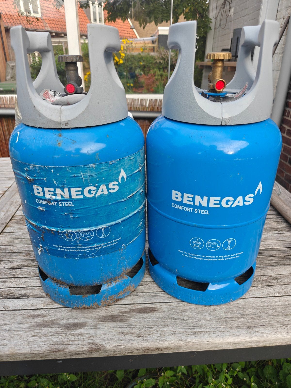Benegas Comfort Steel gasflessen. 6 kg vulling, Ophalen, Zo goed als nieuw