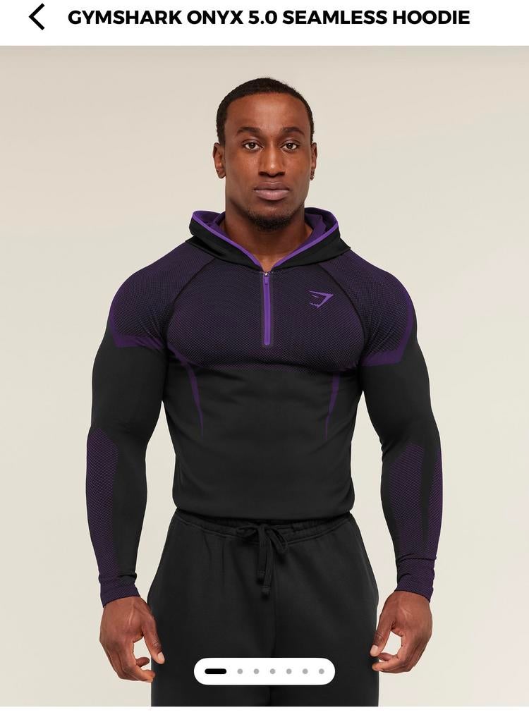 Gymshark Onyx 5.0 Seamless - Hoodie - L, Maat 52/54 (L), Fitness, Zwart, Nieuw