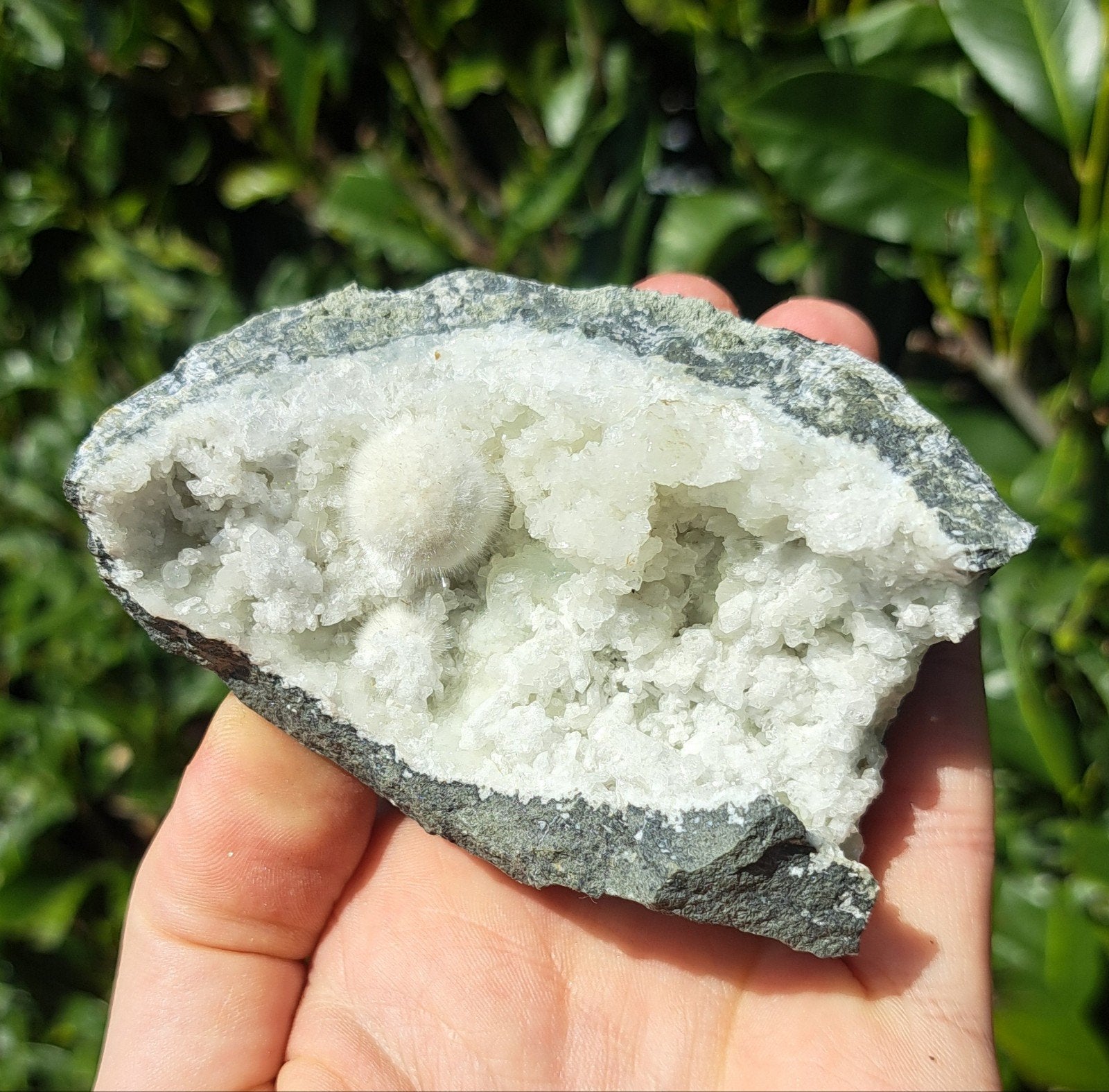 Apofyliet met Okeniet edelstenen mineralen cluster edelsteen, Ophalen of Verzenden