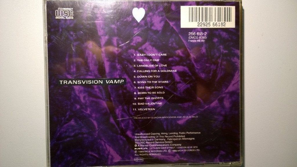 Transvision Vamp - Velveteen, Ophalen of Verzenden, Zo goed als nieuw, Poprock, Album