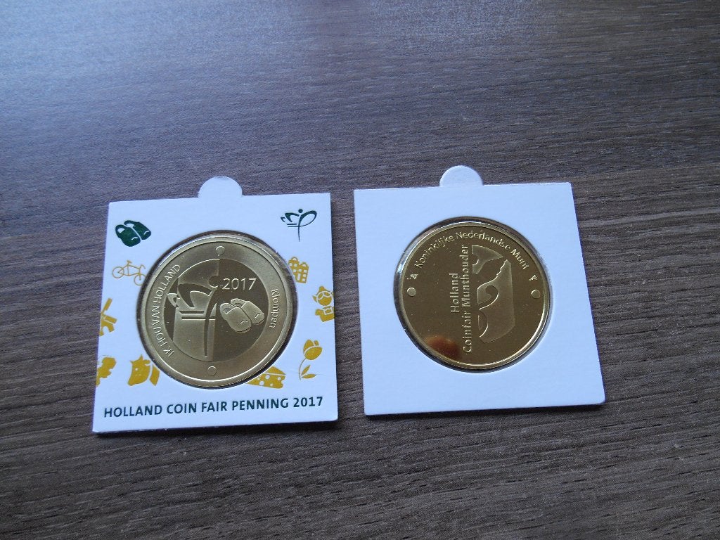 Penning Holland Coin Fair 2017 Ik hou van Holland Klompen, Ophalen of Verzenden, Overige materialen, Nederland