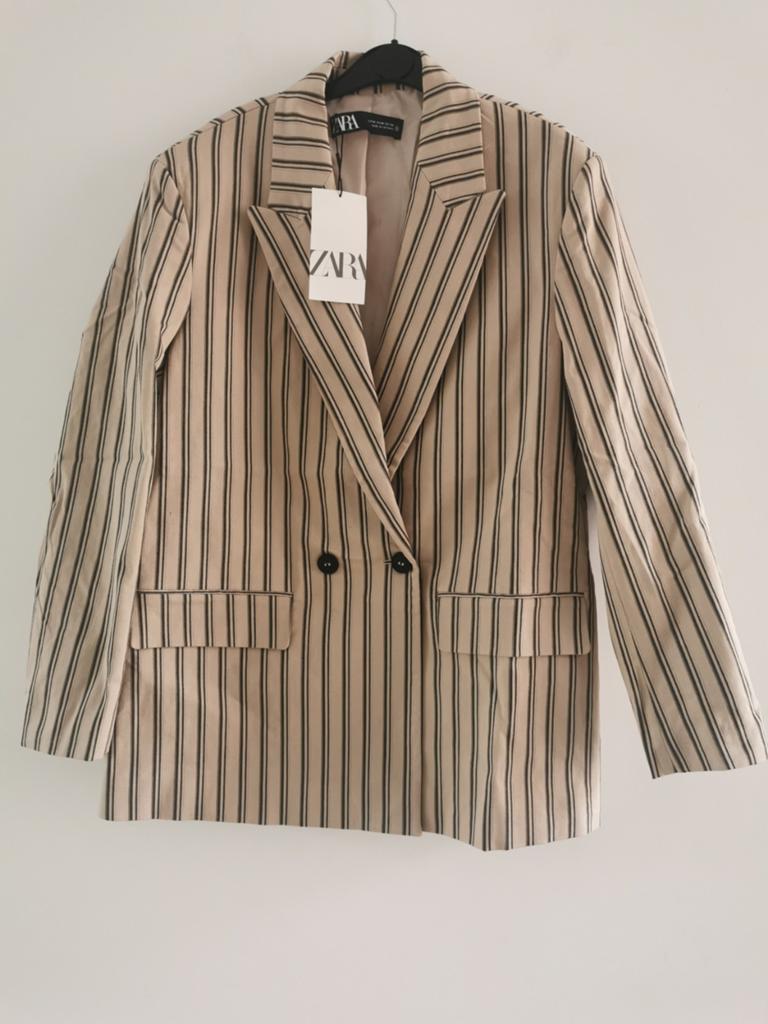 ZARA gestreepte blazer mt. M, Kleding | Dames, Verzenden, Beige, Nieuw, Jasje