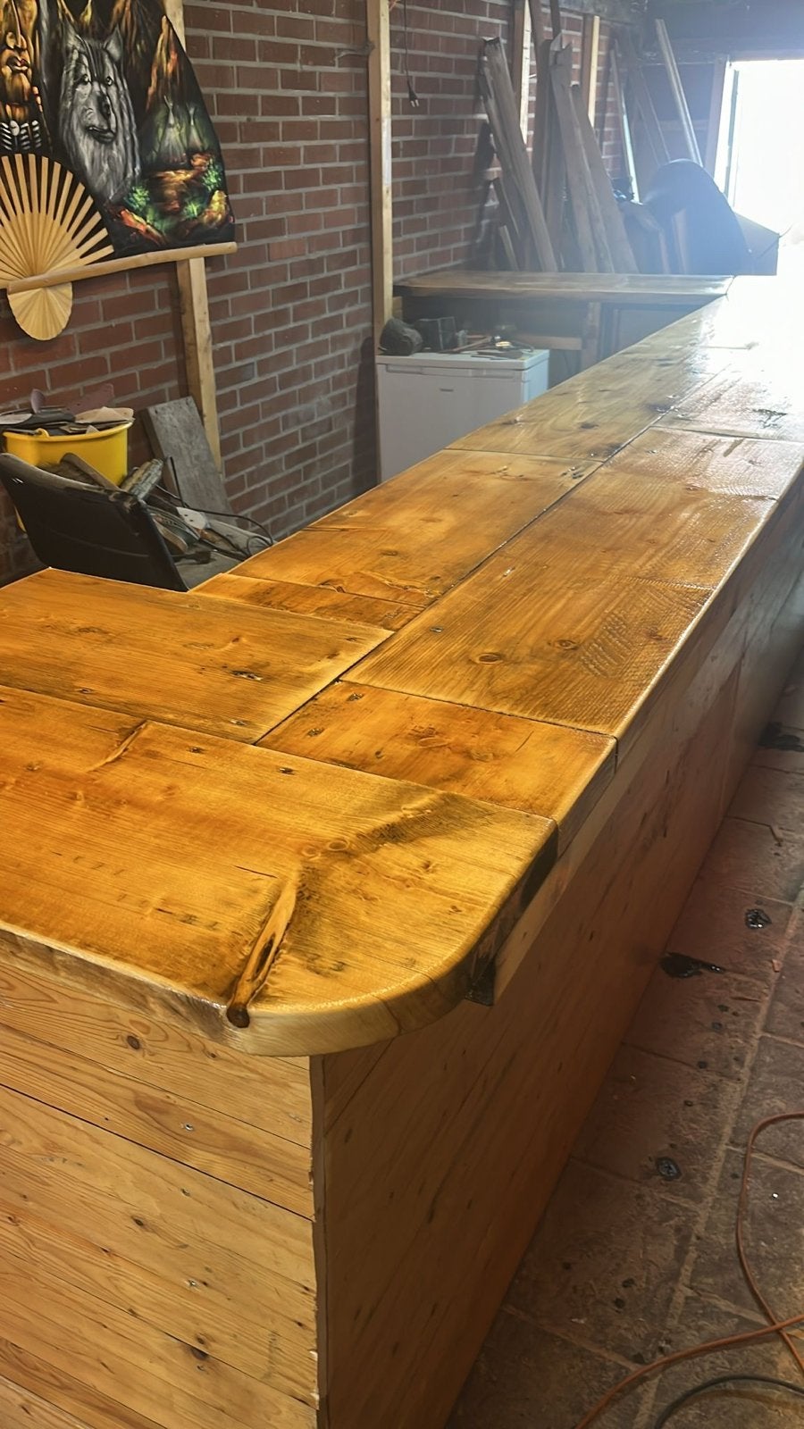 Zelfgebouwde houten bar - Uniek en robuust, Ophalen of Verzenden, Gebruikt