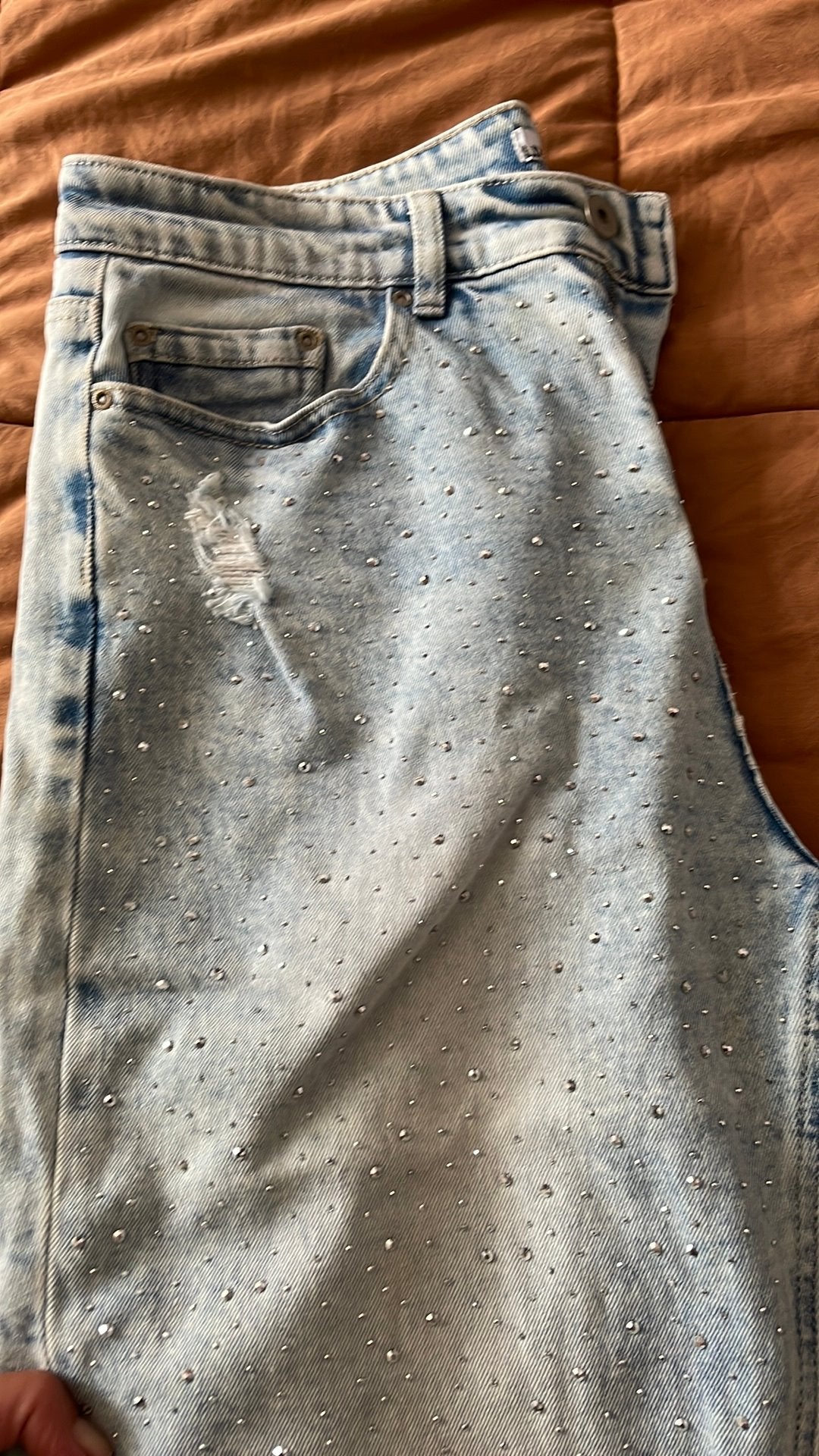 Glitter jeans nieuw, Kleding | Dames, Spijkerbroeken en Jeans, Ophalen of Verzenden, Zo goed als nieuw, Blauw, W30 - W32 (confectie 38/40)