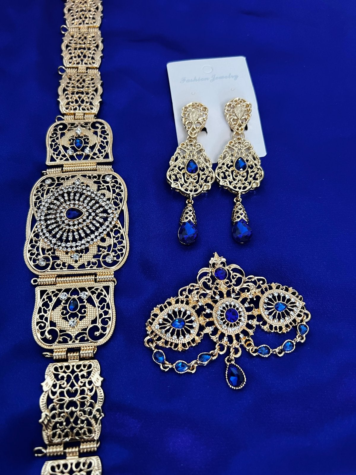 Prachtige Marokkaanse sieradenset met blauwe accenten, Sieraden, Tassen en Uiterlijk, Ophalen of Verzenden, Nieuw
