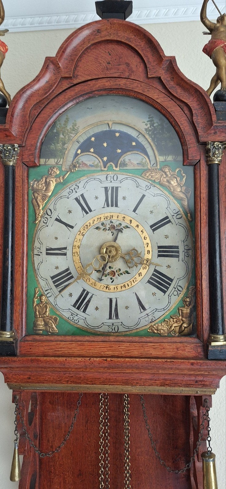antieke amsterdamse kabinet  kap staat klok, Antiek en Kunst, Antiek | Klokken, Ophalen