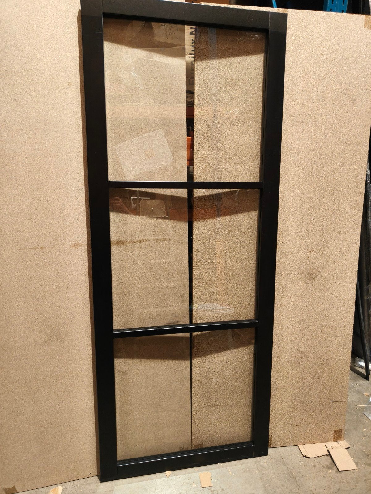 nieuwe massieve binnendeur met 3 ramen 83x211,5 cm opd recht, Ophalen, 80 tot 100 cm, ., Binnendeur
