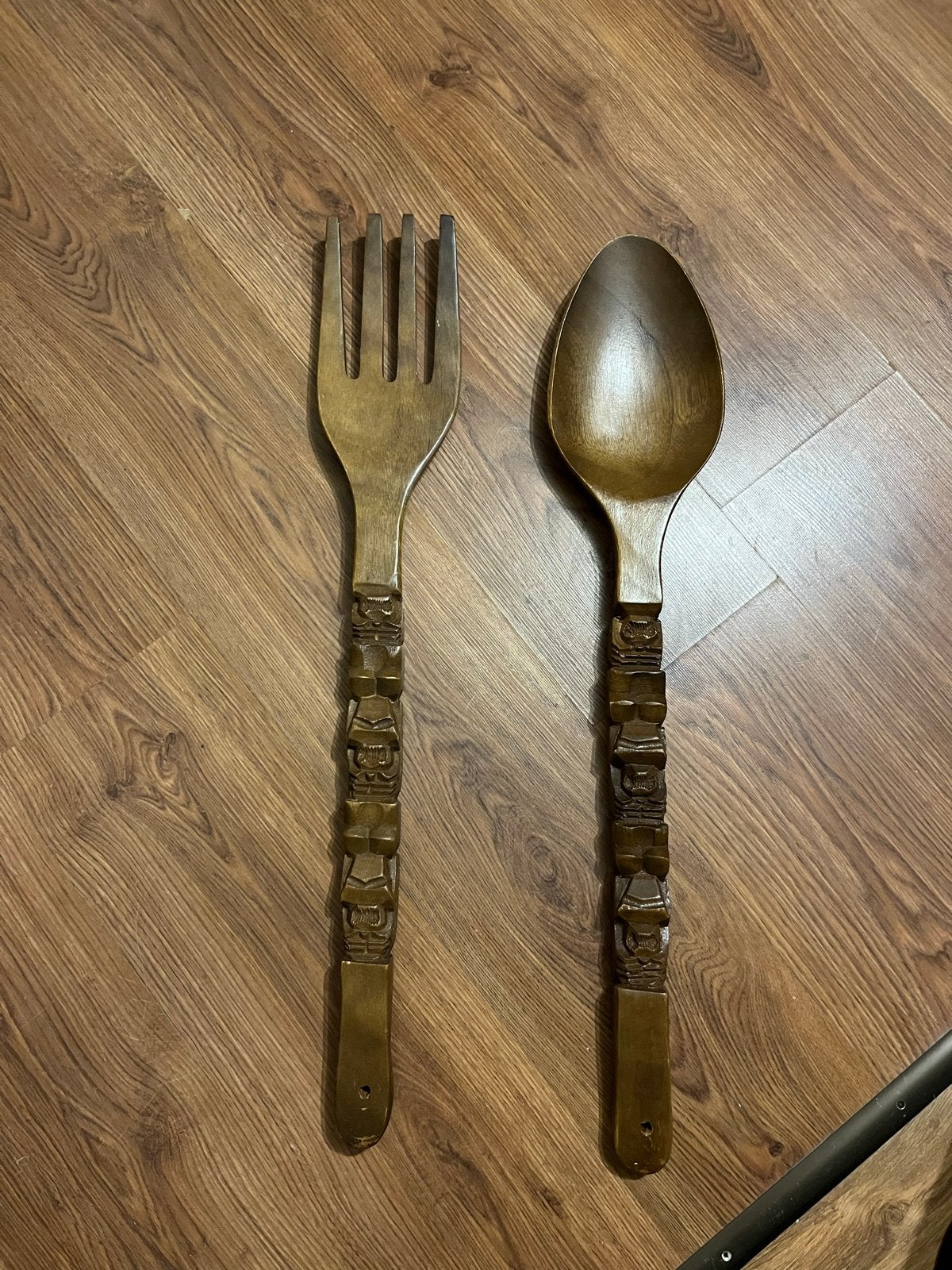 Decoratieve Houten Lepel en Vork Set, Ophalen of Verzenden