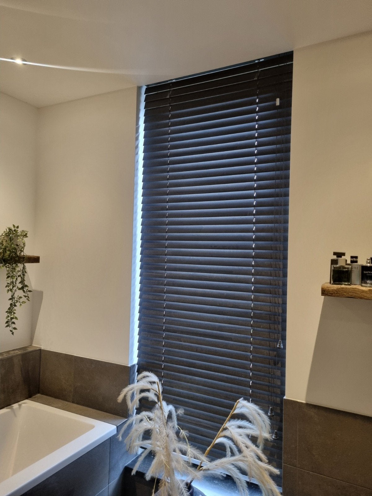 Luxaflex houten jaloezie 225x89 cm, Ophalen, Jaloezie, Gebruikt, Bruin