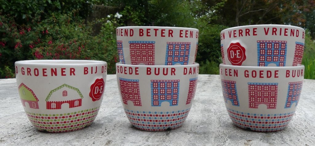 D E Douwe Egberts Mokken Senseo Buren Mokjes Theepot 250, Overige merken, Klassiek, Nieuw, Porselein