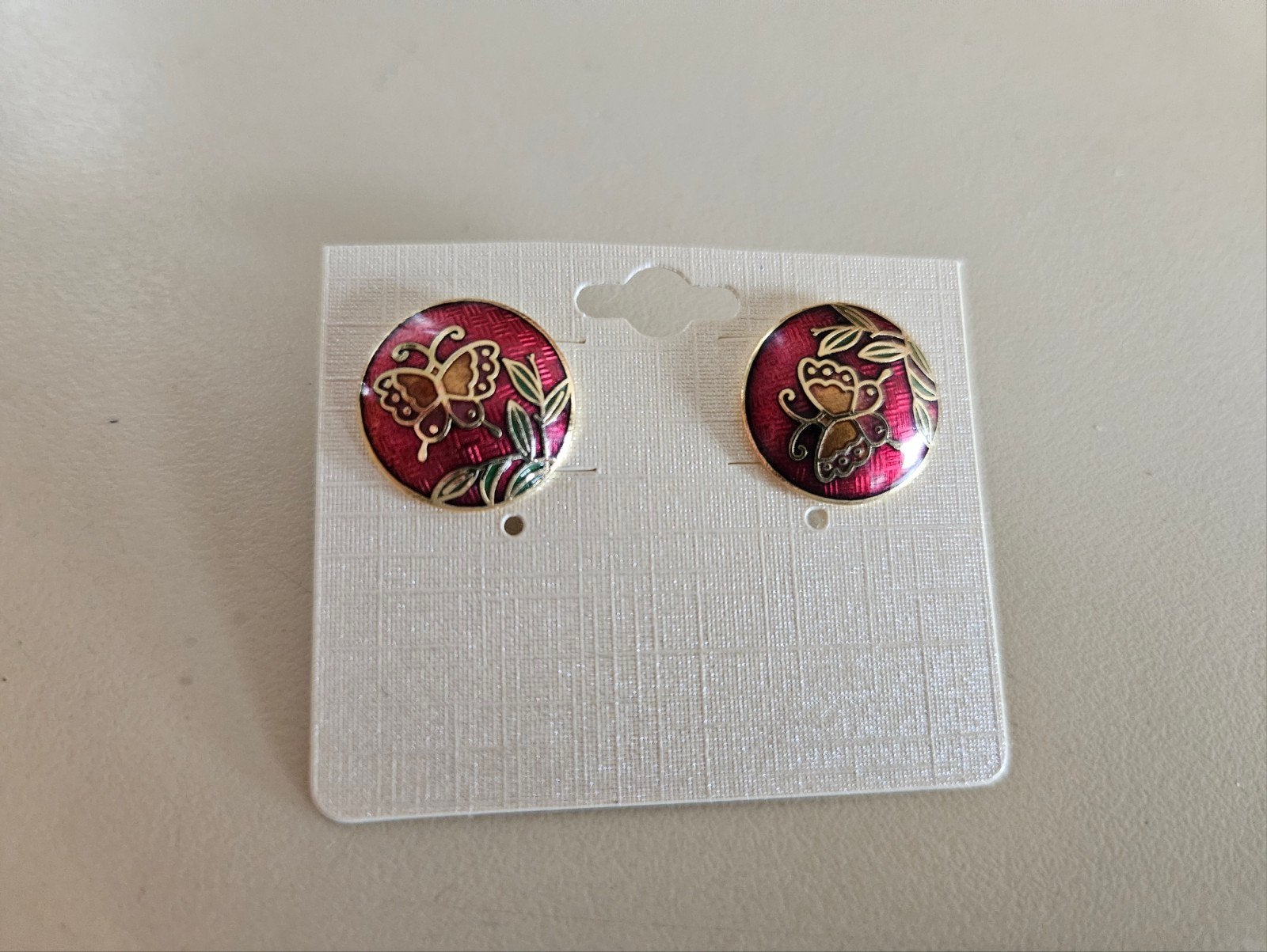Mooie Cloisonné oorknopjes, Verzenden, Overige materialen