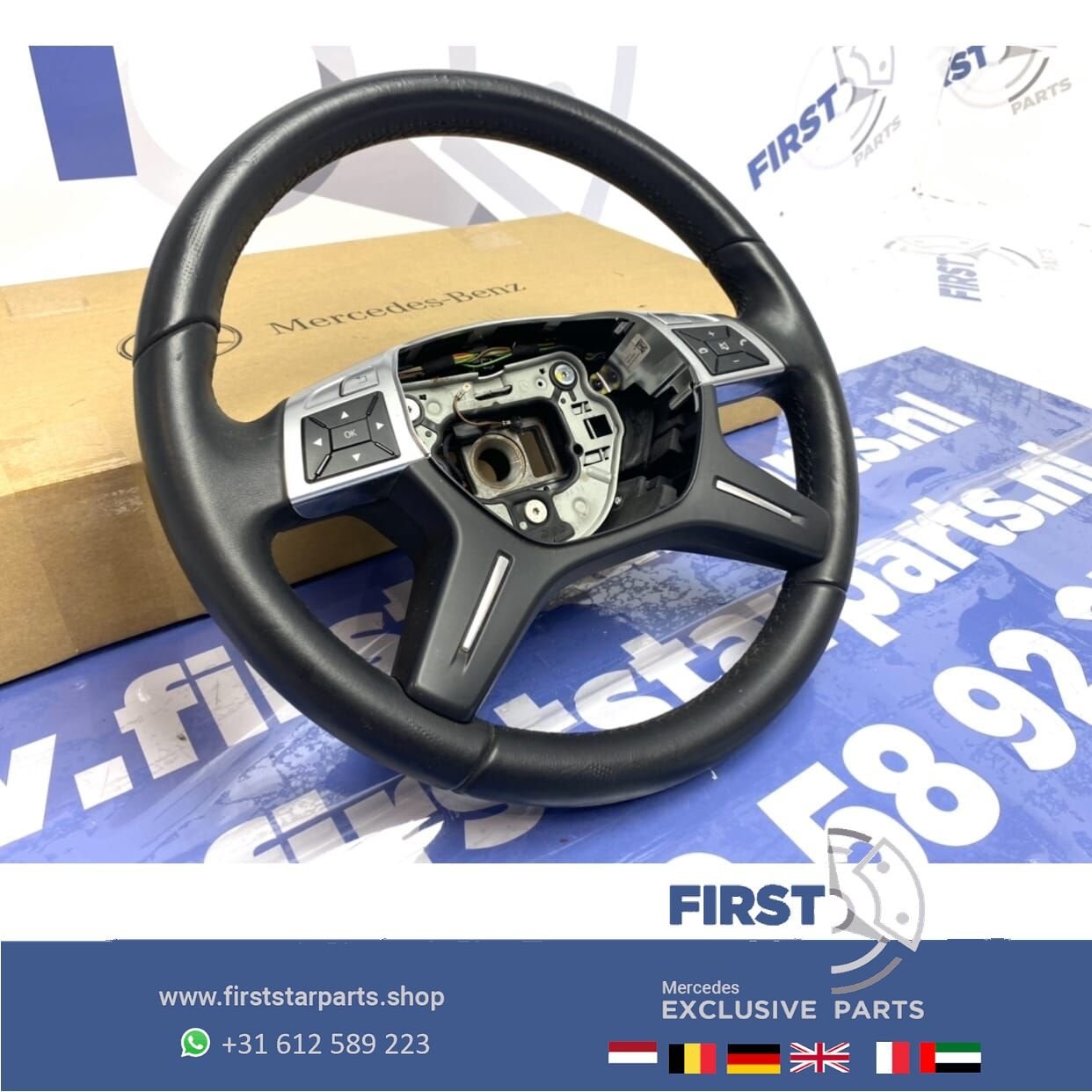 W166 leder stuur origineel Mercedes ML Klasse 2011- zwart le, Auto-onderdelen, Gebruikt, -, Ophalen of Verzenden, -