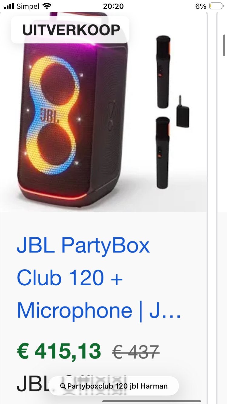 JBL Partybox nieuw, Audio, Tv en Foto, Karaoke-apparatuur, Ophalen of Verzenden, Nieuw, Luidspreker(s)