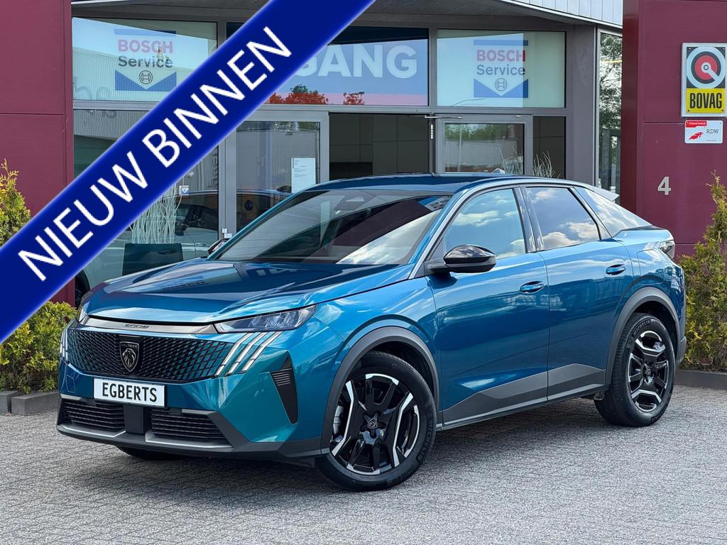 Peugeot E-3008 Allure 73kWh | Adaptive cruise | AppleCarPlay, Gebruikt, Zwart, Leder en Stof, SUV of Terreinwagen