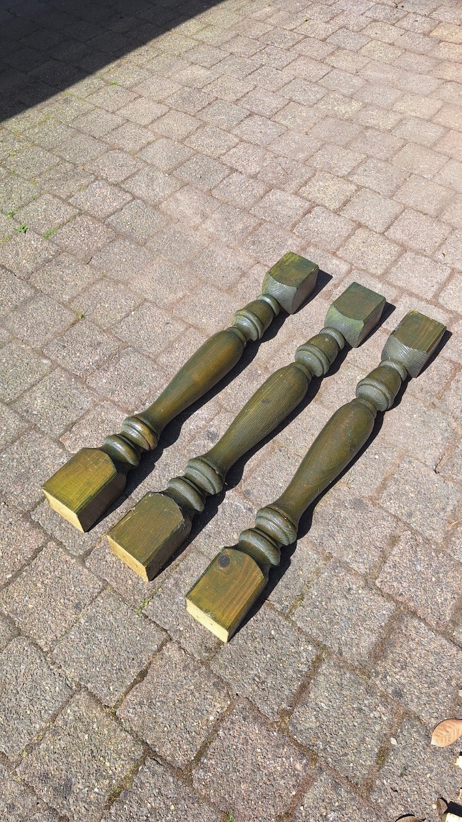 23x Houten Baluster / Spijl - 80cm hoog, 9x9cm voet, Ophalen, Gebruikt