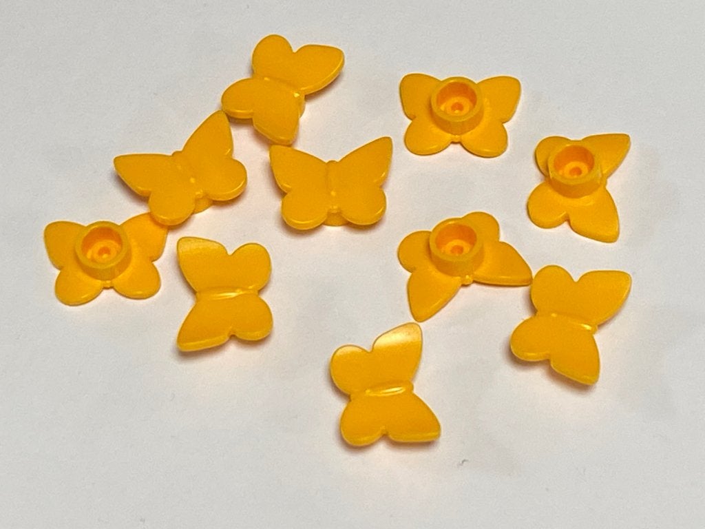 Partij Lego 10x fel licht oranje vlinders / butterfly