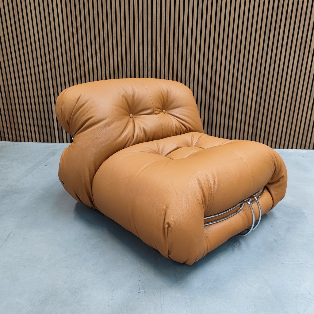 Cassina Soriana- cognac leder, Ophalen of Verzenden