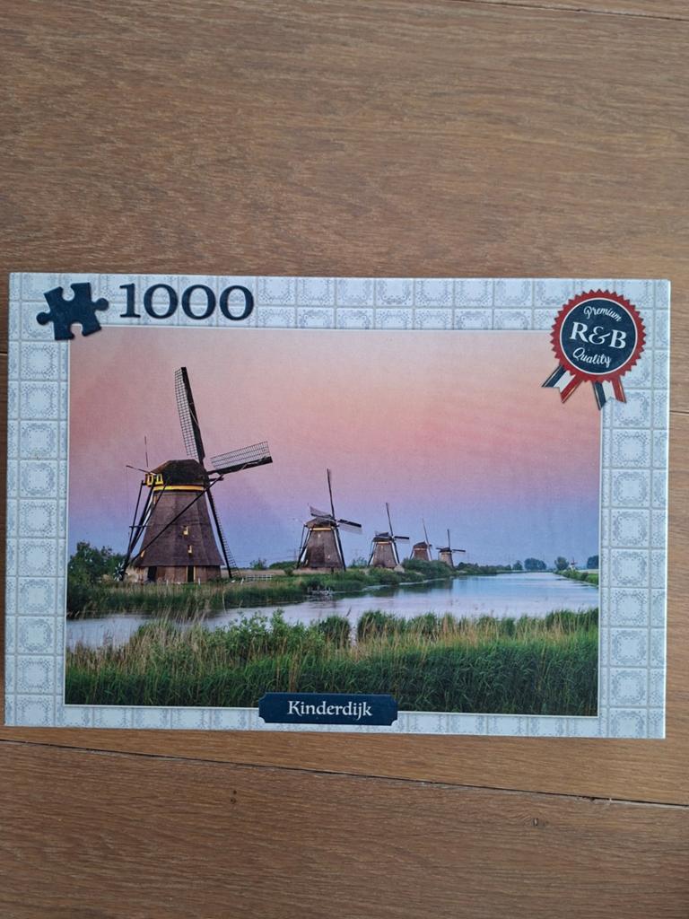 Legpuzzel Kinderdijk 1000 stukjes R&B Quality, Ophalen of Verzenden, 500 t/m 1500 stukjes, Zo goed als nieuw, Legpuzzel